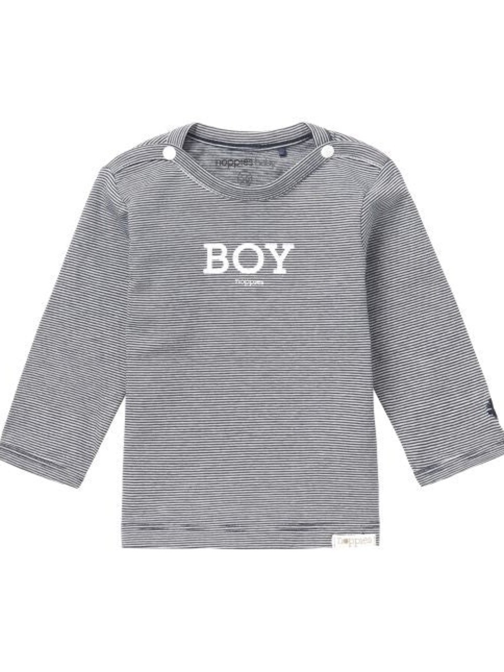 Noppies navy  & White Striped Long Sleeve Tee with White 'BOY' Print